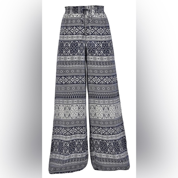 MR. BUHO COTTON NEW BOHO TRIABL PRINT PALAZZO PANTS - Picture 4 of 8